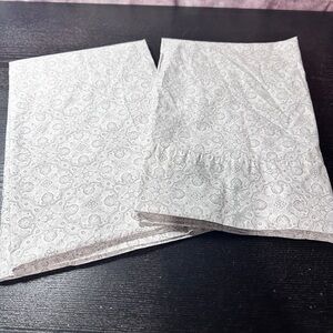 Lauren Ralph Lauren Paisley gray cotton Pillow Shams 19x30 Queen